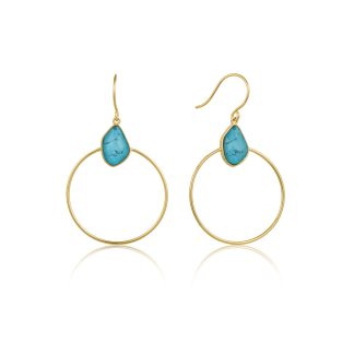 Turquoise Front Hoop Earrings