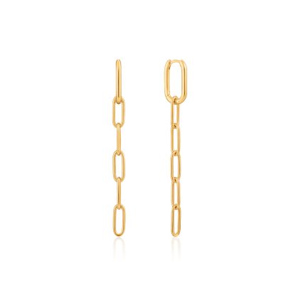 Cable link drop earrings