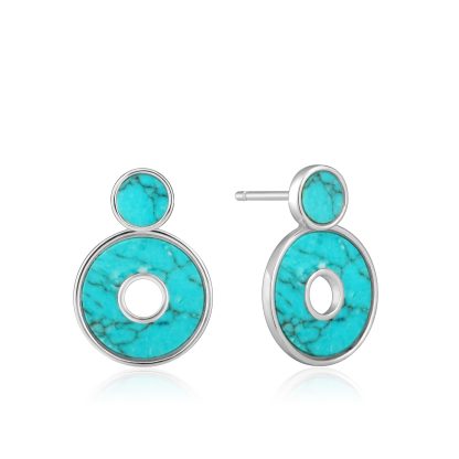 Turquoise disc ear jackets