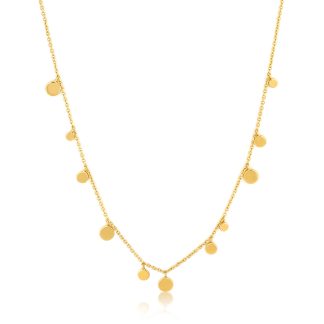 Geometry Mixed Discs Necklace Gold