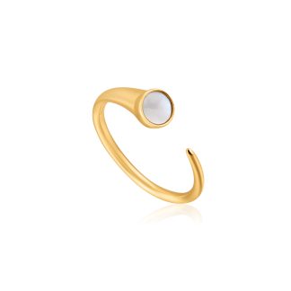 Mother of pearl claw adjustable ring