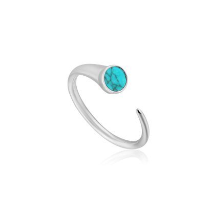 Turquoise claw adjustable ring