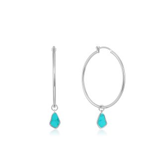 Tidal Turquoise Drop Hoop Earrings