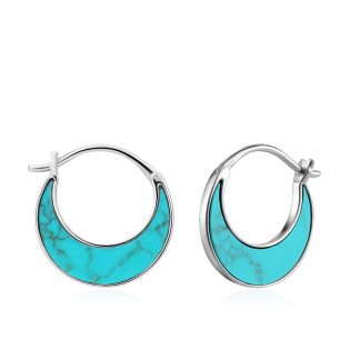 Tidal Turquoise Crescent Earrings