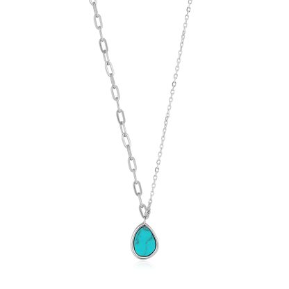 Tidal Turquoise Mixed Link Necklace