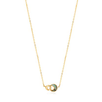 Tidal Abalone Crescent Link Necklace