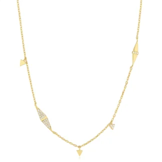 Gold Geometric Sparkle Chain Necklace